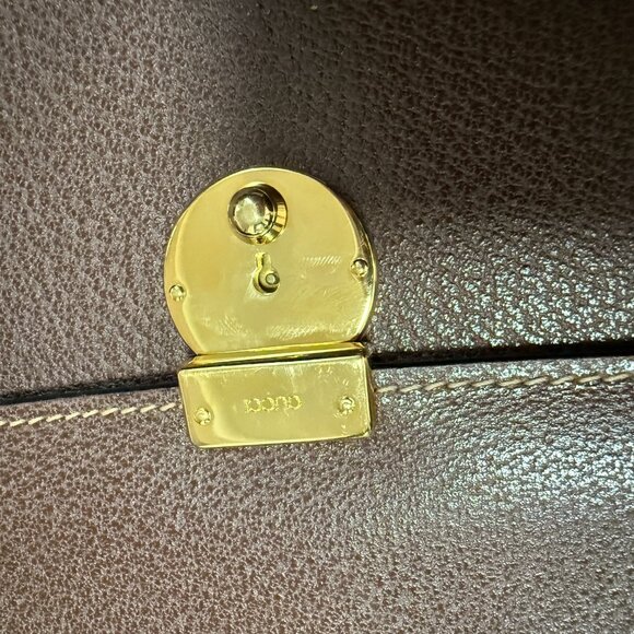 Gucci Brown Leather Document Case - Picture 4 of 8